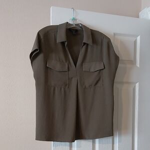 RACHEL Rachel Roy Green Collared Pullover Blouse